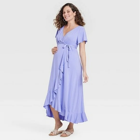 Isabel Maternity by Ingrid & Isabel | Dresses | Flutter Short Sleeve Knit Maternity  Dress Isabel Maternity Baby Shower Dress | Poshmark